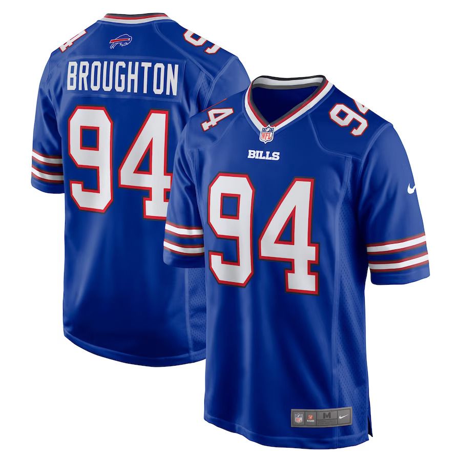 Men Buffalo Bills #94 Cortez Broughton Nike Royal Home Game Player NFL Jersey